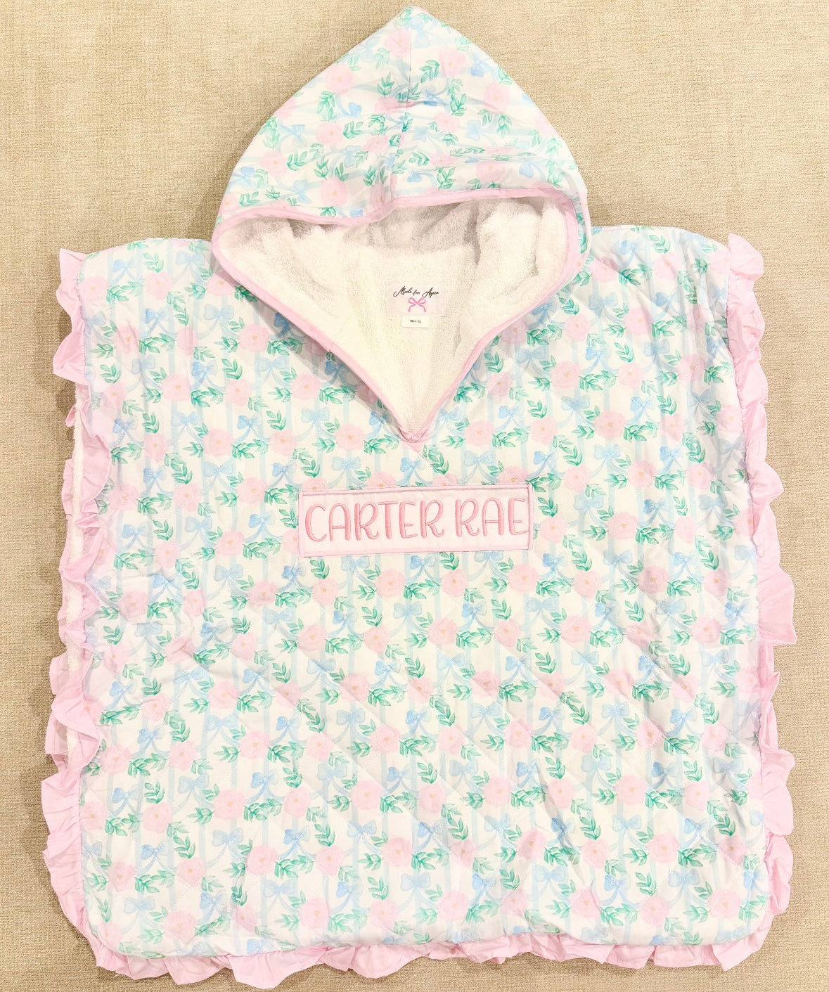 PATENT PENDING Quilted hooded towel